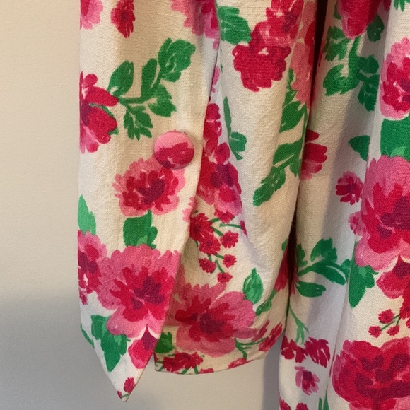 For Love & Lemons Tanner Boyfriend Linen Blend Blazer Floral Print Women Sz XL - Picture 11 of 11